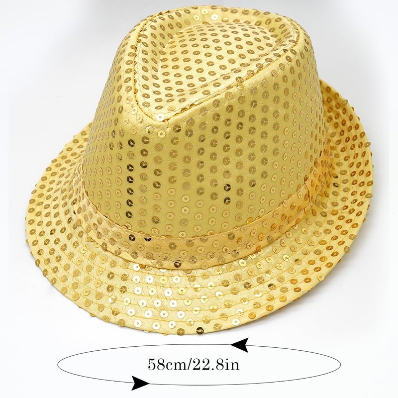 YeeHeen Sequin Hat for Men Women Western Fedora Hat Vintage