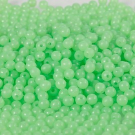 Xinjincang 100Pcs Green Luminous Fishing Beads, 3mm Round Glow in Dark Fishing Lure Baits, Accessories