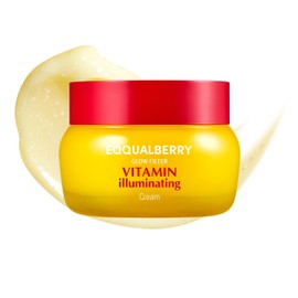 EQQUALBERRY Crema iluminadora de vitamina C y 5% niacinamida+3% TXA | Humectante facial con fuerza de barrera de ceramida | Hidratación brillante y ligera | Cuidado de la piel coreano (1.69 fl oz/1.7 fl oz)