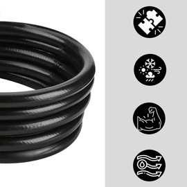 12 FT RV Propane Quick Connect Hose, 3/8 Female Flare and 1/4 Full Flow Male Plug LP Gas Line, Connection Hose for Fire Pit, Camp Chef Stove, BBQ Stove Grill
