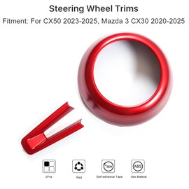 Birbenben Fit for Mazda CX50 Mazda 3 CX-30 Accessories Steering Wheel Covers, Red Style Steering Wheels Protective Trims for Mazda CX-50 CX 50 2023 2024 2025 Mazda 3 CX30 CX 30 2020-2026