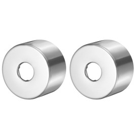 sourcing map 2 Pcs Shower Arm Flange, 0.8"x2.6"x1.6"(21x67x40mm) Stainless Steel Round Escutcheon Plate, Wall Split Flange, Wall-Mounted Water Pipe Cover for Pipe, Silver