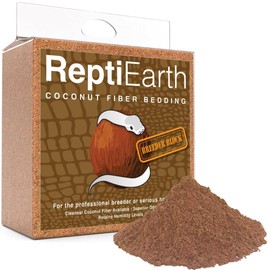 ReptiEarth Fine Reptile Bedding Compressed Block Expands to 72 Quarts of Fluffy Coconut Substrate for Snake Bedding in Bioactive Terrarium Tanks, Organic Coco Fiber for Lizards, Frogs, Tarantulas