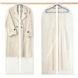 2PCS 60x140cm Garment Bags, Dust Proof Dress Clothes Storage Covers