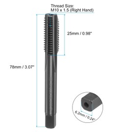 sourcing map Metric Thread Tap M10 x 1.5 H2 Nitride Coated Straight Flute Screw Thread Milling Machine Taps Threading Tapping Repair Tool