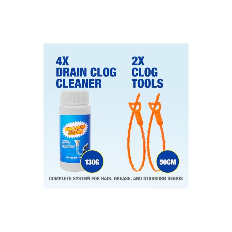 Powerful Drain Clog Remover Powder - Fast Acting Formula
