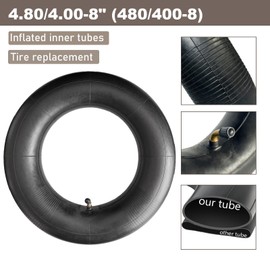 2-Pack 4.80/4.00-8 Inner Tube Heavy Duty Replacement 4.80 x 4.00-8 Inner Tube 4.80-8 4.00-8 480/400-8, Bent Valve, for Wheelbarrows, Tractors, Hand Trucks, Garden Carts, Lawn Mowers and More