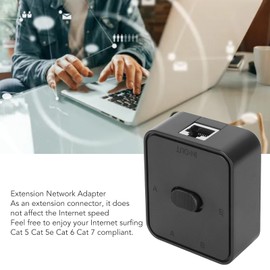 Mini Ethernet Switch, 2 Port Gigabit Network Switch, 2 in 1 Out PoE Extended Network Adapter, RJ45 Network Splitter Adapter for Cat 6, Plug & Play Ethernet Splitter