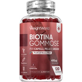 Biotin Gummies - 120 Chewable B7 Vitamin Gummies - with 9 Key Vitamins & 4 More Nutrients - Biotin Supplements for Men & Women - Natural Mixed Berry Flavour - Gluten-Free & Vegetarian-Friendly