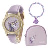 Tikkers Girl's Purple Unicorn and Butterfly Watch, Bracelet and Purse