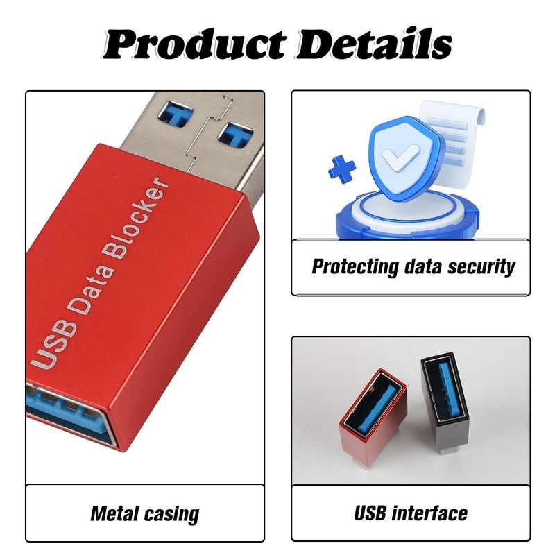 tinshow USB Data Blocker Protect Against Juice Jacking, 2PCS Data