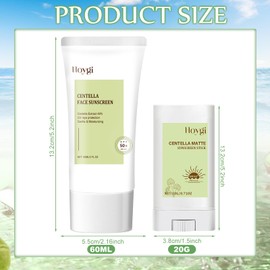 Centella Sunscreen SPF 50 + Sun Stick, Sun Cream and Sunscreen Stick, for Face and Body, Moisturising, Non-Greasy, Strong UV Protection, for All Skin Types