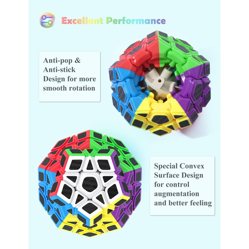 ROXENDA Dodecahedron Cube, Pentagon Speed Cube - Easy Turning &
