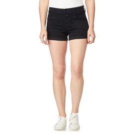 WallFlower Women's Sassy Denim Shorts High-Rise Insta Soft Juniors (Standard and Plus), Black Rinse, 11