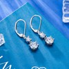 Silver Moissanite Drop Earrings for Women Moissanite Dangle Earrings, 2.6ct