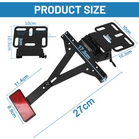 DBREAKS Motorcycle Number Plate Holder, Adjustable License Plate Holder, with Motorcycle Number Plate Reflector, Number Plate Lighting Motorcycle, Compatible with Most Common Motorcycle Models