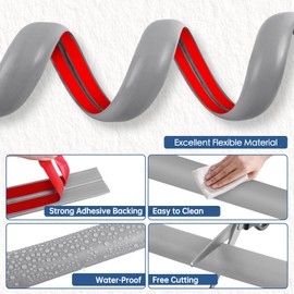 Floor Cord Cover for Wires on Floor Self Adhesive Cord Hider Floor Cable Management Wire Covers for Cords Protector Prevent Cable Trips Cord Cavity W 0.59" x H 0.31", Gray, 10Ft