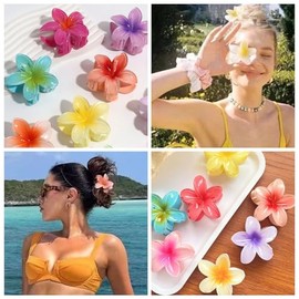 12 pcs Pinzas para El Cabello con Flores, Accesorios para El Cabello para Mujer, Pinzas Para El Pelo Con Forma De Flor De Plumeria Hawaiana, Accesorios para La Cabeza para Mujeres y Niñas Regalos