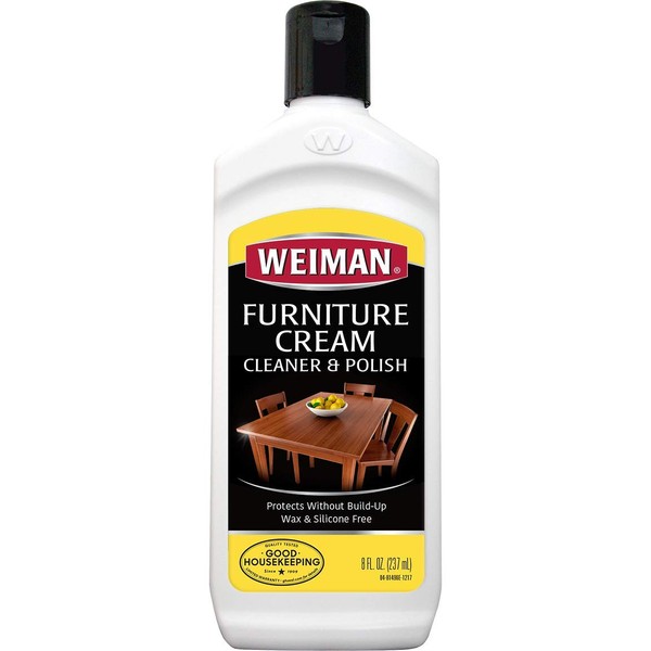 Weiman Wood Cleaner and Polish 8 fl. oz. - Use On Furniture, Wood Table Cleaner, Cabinet Restorer, Conditioner, Polish