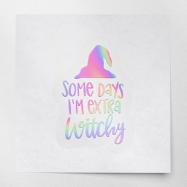 Decal Stickers of Extra Witchy (Hologram) (Set of 2) Premium Waterproof Vinyl Decal Stickers for Laptop Phone Accessory Helmet Car Window Mug Tuber Cup Door Wall - BICVER1e99541HOW19Y24