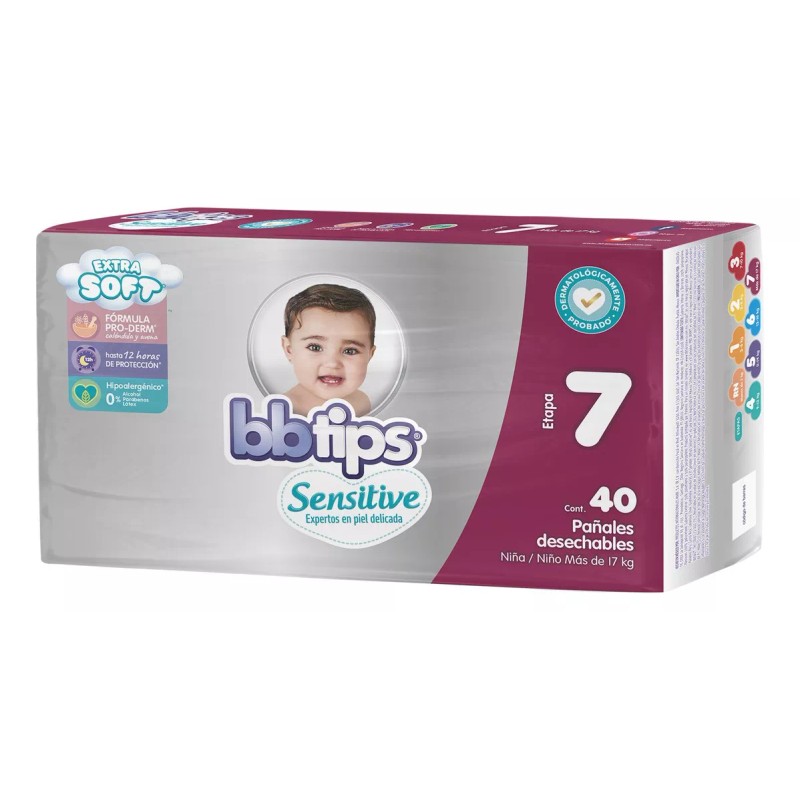Bbtips Pañales Bbtips Sensitive Etapa 7 unisex XXG