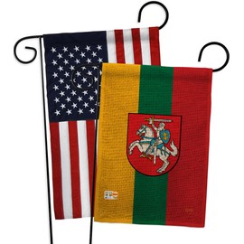 Lithuania Burlap Garden Flags Pack Regional Nationality Nation International World Country Particular Area USA Applique Small Decorative Gift Yard House Banner Double-Sided Made In 13 X 18.5