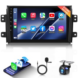 【DSP 46EQ】 8Core 4G+64G Car Stereo Radio for Suzuki SX4 2006-2013 with Wireless CarPlay Android Auto 9inch 1280x720P Touch Screen 5.0Bluetooth Radio FM/RDS 59UIs GPS WiFi AHD Backup Camera Mic