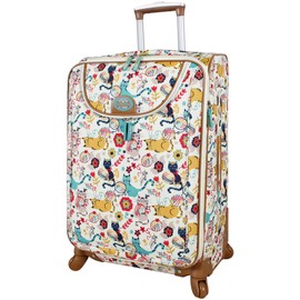 Lily Bloom Luggage 24" Expandable Design Pattern Suitcase With Spinner Wheels For Woman (24in, Furry Friends)