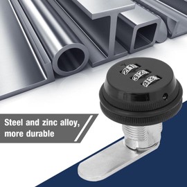 Steel Zinc Alloy Password Combination Locker, Easy Three Digit Password Code Lock, Camlock for Drawer, Cabinet Door, Letter Box (Black)