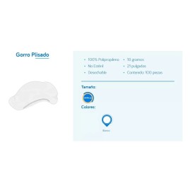 Ambiderm Cofia Plisada Blanca Ambiderm Desechable Caja C/100 Pzs 21