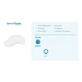 Ambiderm Cofia Plisada Blanca Ambiderm Desechable Caja C/100 Pzs 21