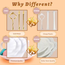 BACUTHY BACUTHY 3 Tier Cupcake Stand Holder, Plastic Cup Cake Stand Towel with Tiered Serving Tray for Cupcakes, Donuts, Fruits and More, White (White)