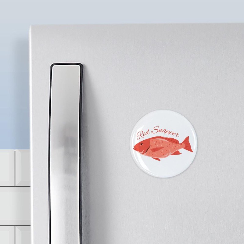 CafePress Red Snapper Fish Magnets 2.25" Round Magnet, Refrigerator Magnet