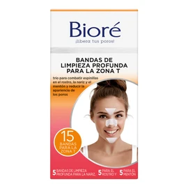 Bioré Bandas de Limpieza Profunda Para la Zona T | 15 piezas