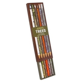 The Unemployed Philosophers Guild Trees Pencil Set - Box Wooden Paint-Dipped Unsharpened #2 Lead Pencils, Set of 6 Unique Designs