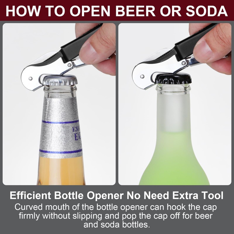 Uaorexplo Manual Wine Opener, Foldable Server Wine Key, Double Hinged