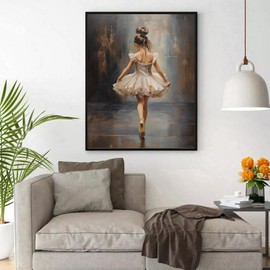 QACEYID DIY Filling Oil Canvas Paint by Number Kit Ballerina Girl with Brushes and Acrylic Color DIY Canvas Painting for Adults Beginner, 40x50cm, Without Frame