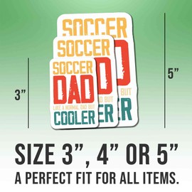 Soccer Stickers Soccer Lover Decals Soccer Dad Vinyl Stickers, Weather-Resistant Sticker for Water Bottles Laptop Window Car Size 4"