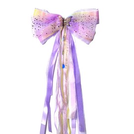 LIANCHEN Purple School Cone Bow, Pink School Cone Bow, Sugar Cone Bow, Decorative First Day of School Bow, Chulty Bag Bow for First Day of School Decoration, Gift, Wedding, 60 x 15 cm (Purple)