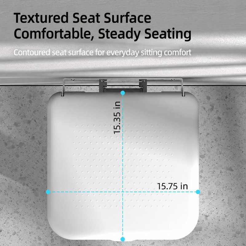 Wall Mounted Folding Shower Seat, White
