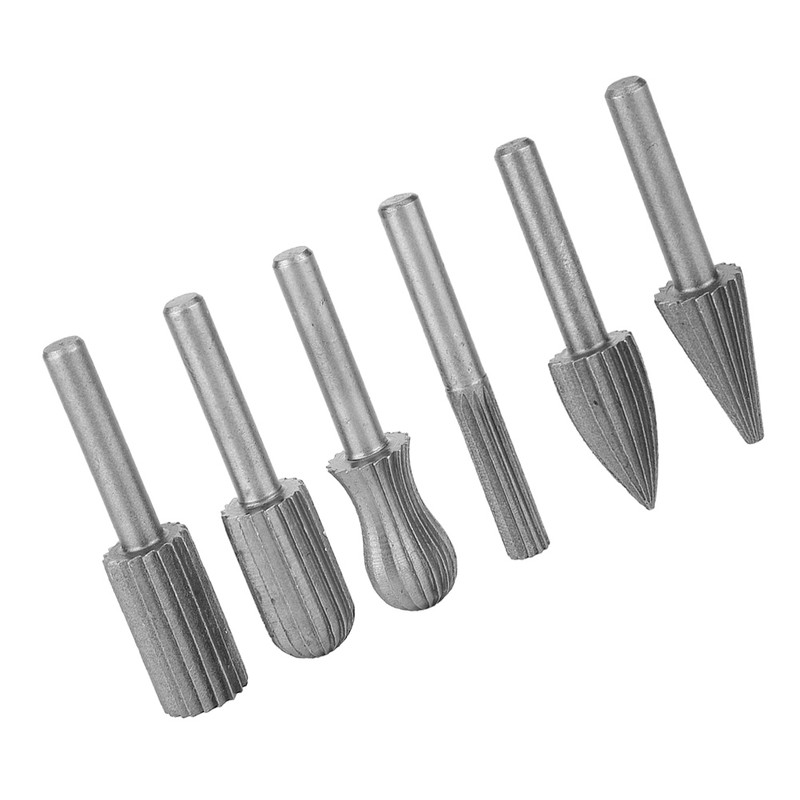 6pcs Tungsten Carbide Rotary Burr Wood File Metal Engraving Grinding