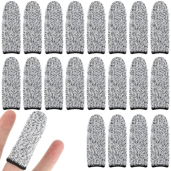 Thinp 20 Pieces Finger Cots Cut Resistant Finger Protectors Anti-Slip Reusable Thumb Protector Covers Finger Guards for Cutting Food Kitchen Work Sculpture Supplies