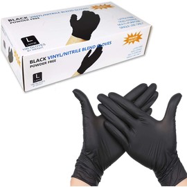 Disposable Gloves,Black Nitrile Gloves 5 Mil 100 count-Non Latex Powder Free Black Nitrile Gloves for Painting Cooking Cleaning