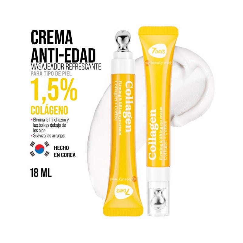 Crema para Ojos Cólágeno 7days Reafirmante y Lifting, 18 ml