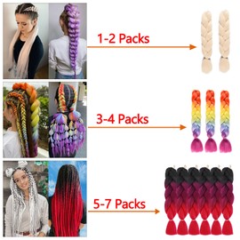 Herina Orange Braiding Hair One Pack Bright-Orange Fake Braids In Hair Extensions Colored Braid High Temperature Fiber Jumbo Braids(1pc/pack)