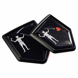 Newperlite Pirate Edward Teach Flag Decal Sticker Car Emblem Blackbeard Pirate Flag Car Decoration Accessories Shield for Truck Vehicles Cars, 2 Pack