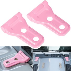 Front Engine Hood Hinge Cover Trim Exterior Accessories Decoration for 2018-2024 Jeep Wrangler JL JLU Unlimited Sports Freedom Sahara Rubicon Gladiator JT 2-Door & 4-Door (Pink 2PCS)