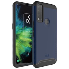 TUDIA TUDIA DualShield Compatible for Alcatel TCL 4X 5G (T601DL) / TCL 20 A 5G Case, [Merge] Shockproof Military Grade Dual Layer Heavy Duty Slim Hard Protective Case Cover (Indigo Blue)