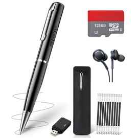 128GB AI Digital Voice Recorder - Voice Activated Audio Recorders, Voice Recording Device with Playback, Portable Taking Device with Noise Reduction, Smart Recorder for Meeting/Course/Lectures