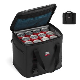 KEMIMOTO Motorcycle Cooler Tail Bag 20L Large Capacity with 900D Waterproof PVC Layer, Compatible with All Motorcycles, Waterproof Motorcycle Beverage Cooler Bag, 1 Bag Black